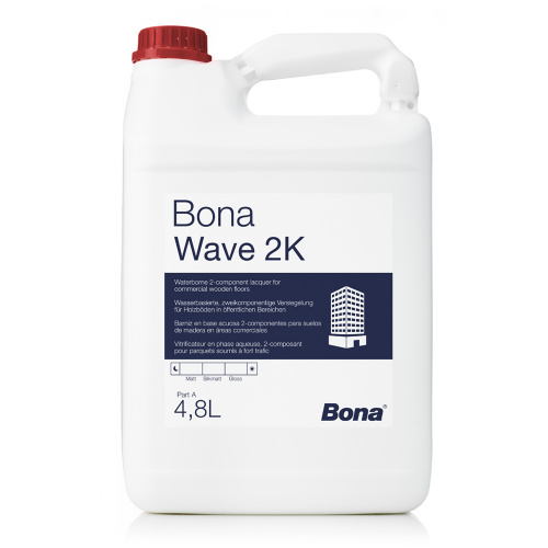 2К Лак для деревянных и пробковых напольных покрытий Bona Wave 2K, 5 л