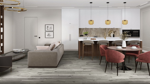 Кварцевый ламинат Damy Floor Family SPC Дуб Состаренный Серый Aged Gray Oak