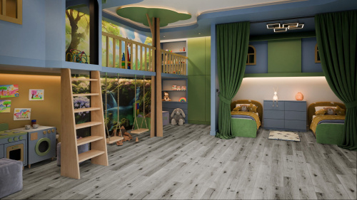 Кварцевый ламинат Damy Floor Family SPC Дуб Классический Серый Classic Gray Oak