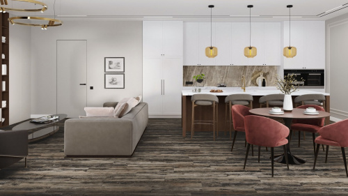 Кварцевый ламинат Damy Floor Family SPC Дуб Рустикальный Черный Rustic Black Oak