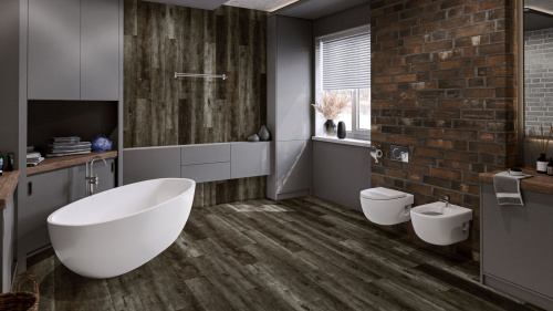Кварцевый ламинат Damy Floor Family SPC Дуб Рустикальный Черный Rustic Black Oak
