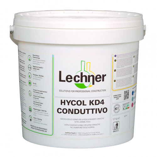 1К Ариловый водно-дисперсионный клей Lechner Hycol KD 4 Conduttivo, 12 кг