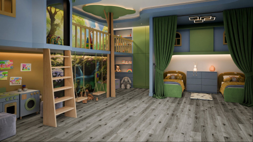 Кварцевый ламинат Damy Floor Family LVT Дуб Состаренный Серый Aged Gray Oak