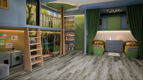 Кварцевый ламинат Damy Floor Family LVT Дуб Рустикальный Серый Rustic Gray Oak