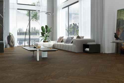 Кварцевый паркет Quartz Parquet Английская ёлка 33-413 Дуб Брауни