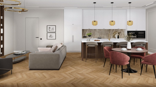 Кварцевый ламинат Damy Floor Chevron SPC Лувр Louvre